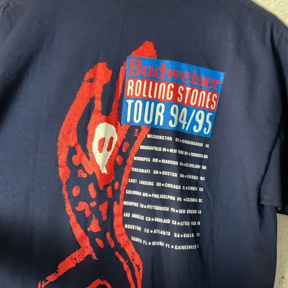 Authentic Vintage 90s Rolling Stones Voodoo Lounge Budweiser Tour Shirt XL - Picture 5 of 5